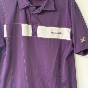 Travis Mathew Purple and White Men's Polo Shirt Pima cotton